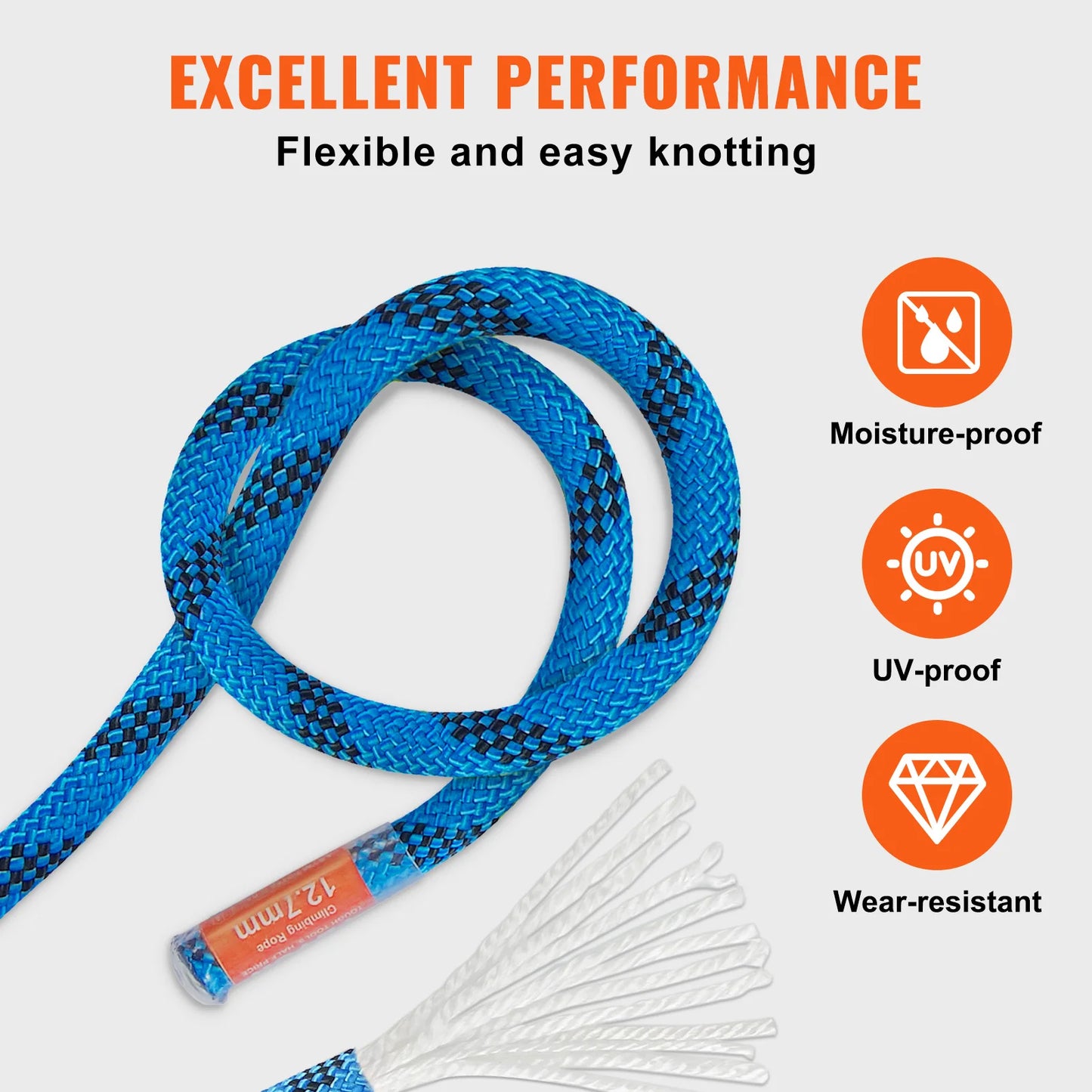 SucceBuy Static Climbing Rope 30kN Breaking Strength For Outdoor Use