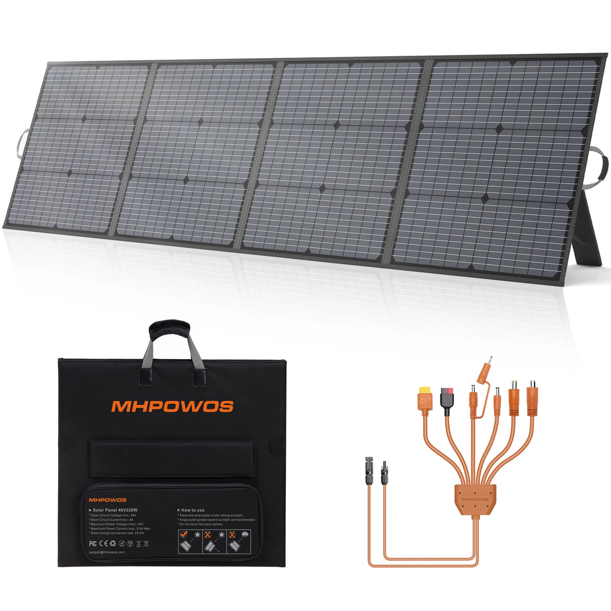 MHPOWOS 400W Waterproof Foldable Monocrystalline Solar Panel