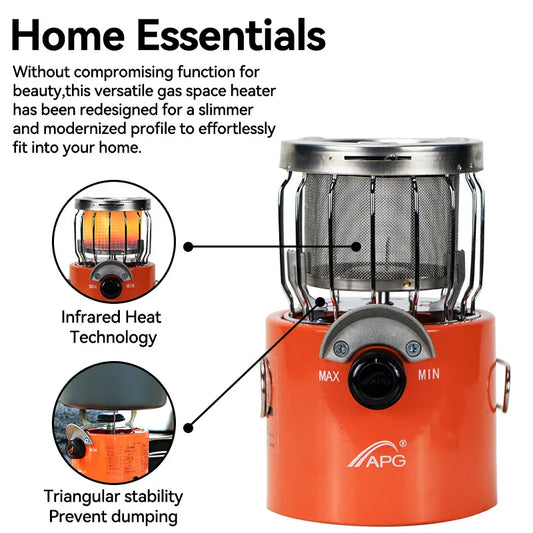 2 In 1 Portable Propane Heater Stove For Outdoor Camping