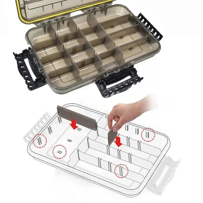 Large Capacity Waterproof Fishing Tackle Box For Hooks Lures