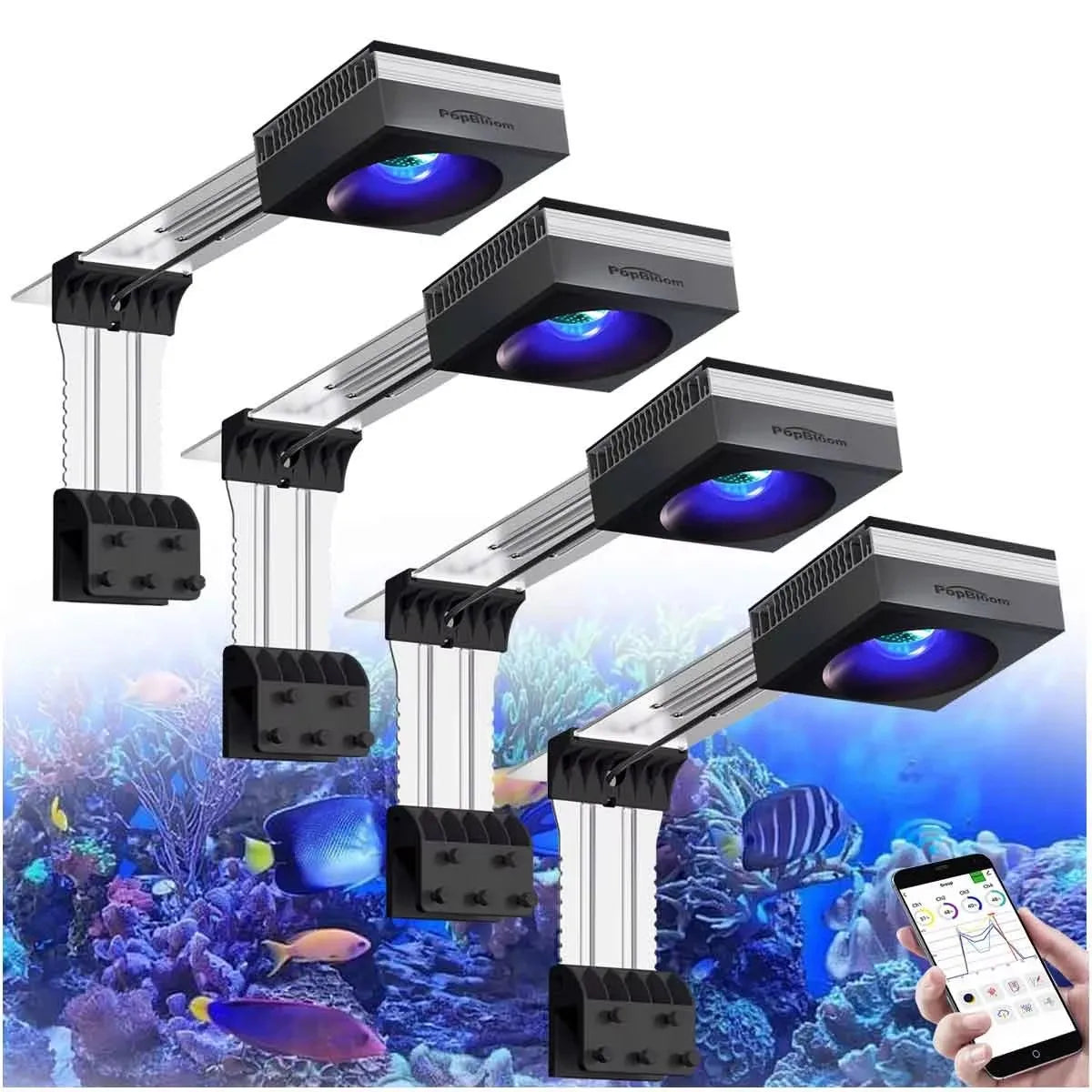 PopBloom Full Spectrum Reef Aquarium WiFi LED Light Panel