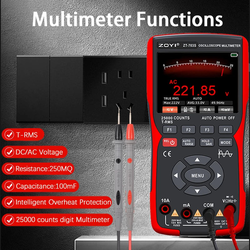 ZOYI ZT-703S Dual Channel Oscilloscope Multimeter Signal Generator