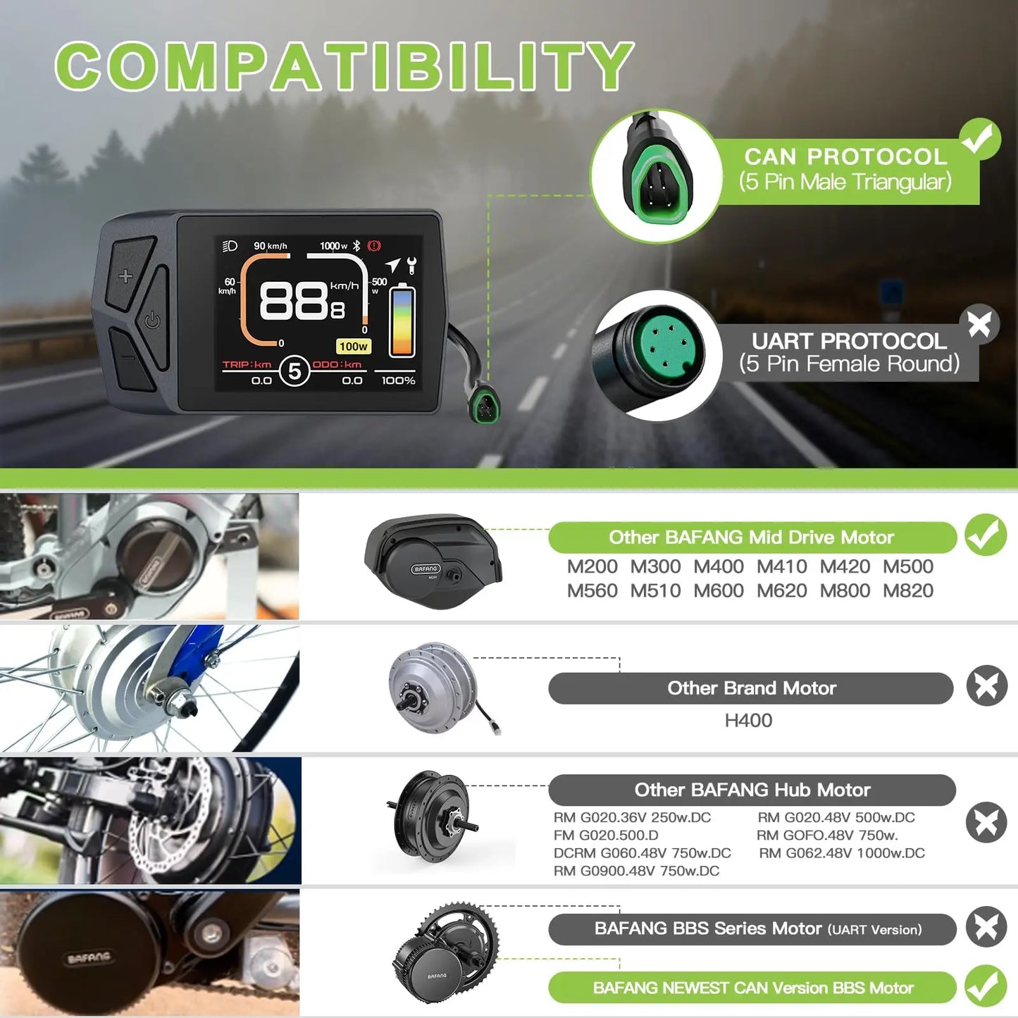 Varstrom EKD01 Electric Bike Display CAN UART Bluetooth Navigation