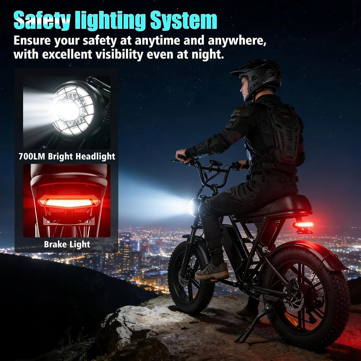 OBX 1000W Fat Tire Electric Bike 60 Mile Range Commuter