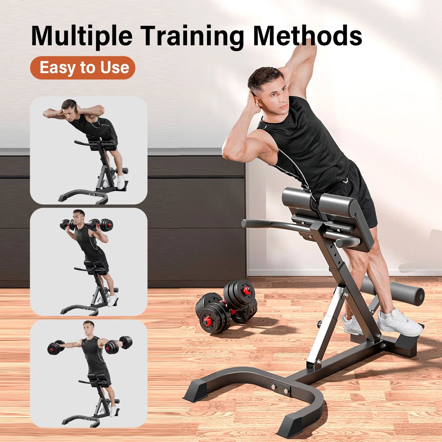 Hyperextension Roman Chair For Home Gym Abs Glutes Hamstrings