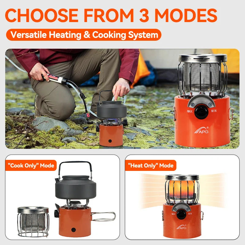 2 In 1 Portable Propane Heater Stove For Outdoor Camping
