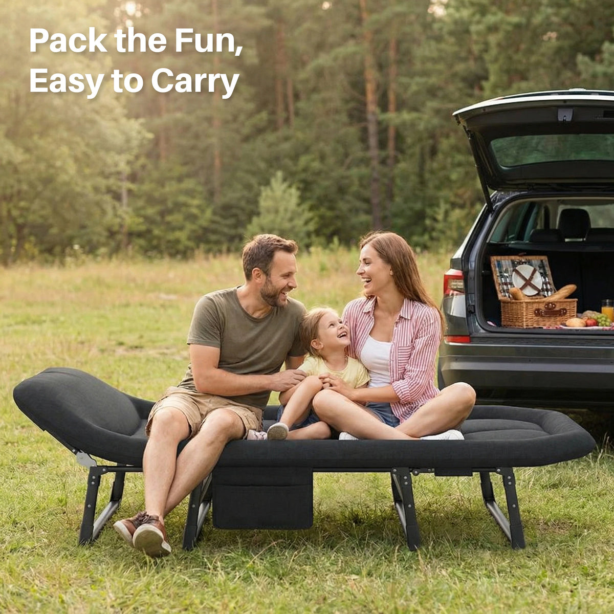 JHK Folding Camping Cot With Mattress Lightweight Bed 450 Lb Capacity