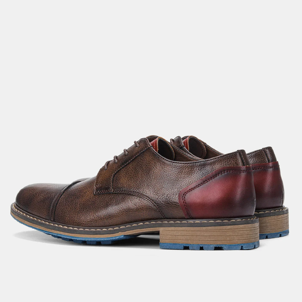 Hecrafted Men's Cap Toe Oxford Leather Shoes