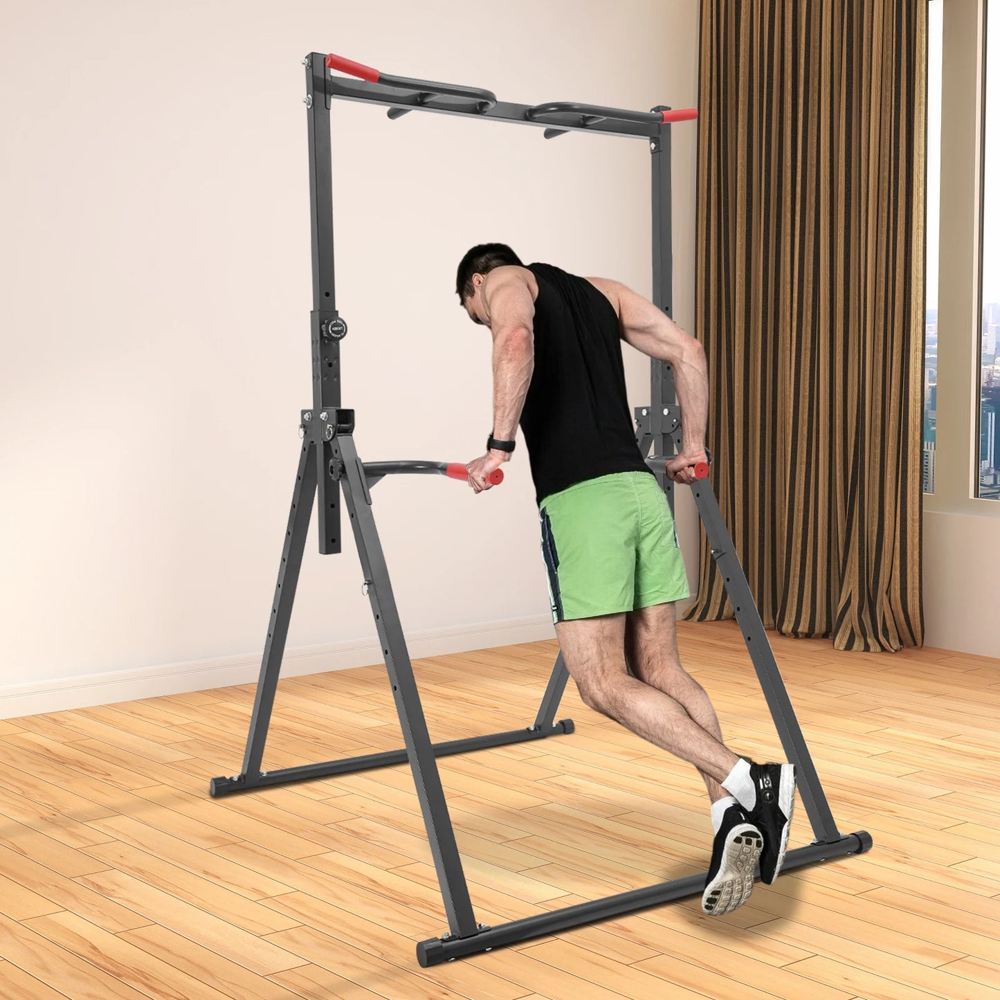Triangular Pull Up Station Adjustable Height Bar For Home Gym Equipment