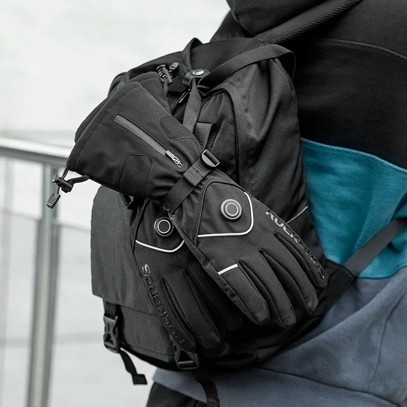Rockbros Rechargeable Heated Gloves For Winter Sports And Motorcycling
