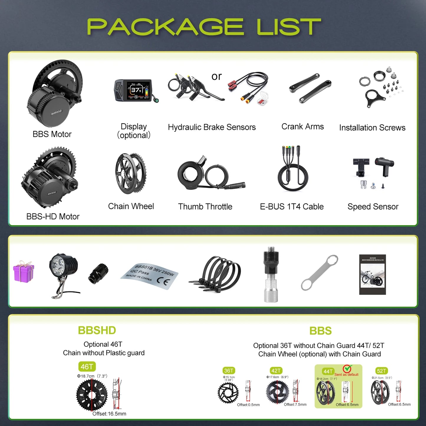 BAFANG 1000W Mid Drive Electric Bike Motor Kit BBSHD BBS02B
