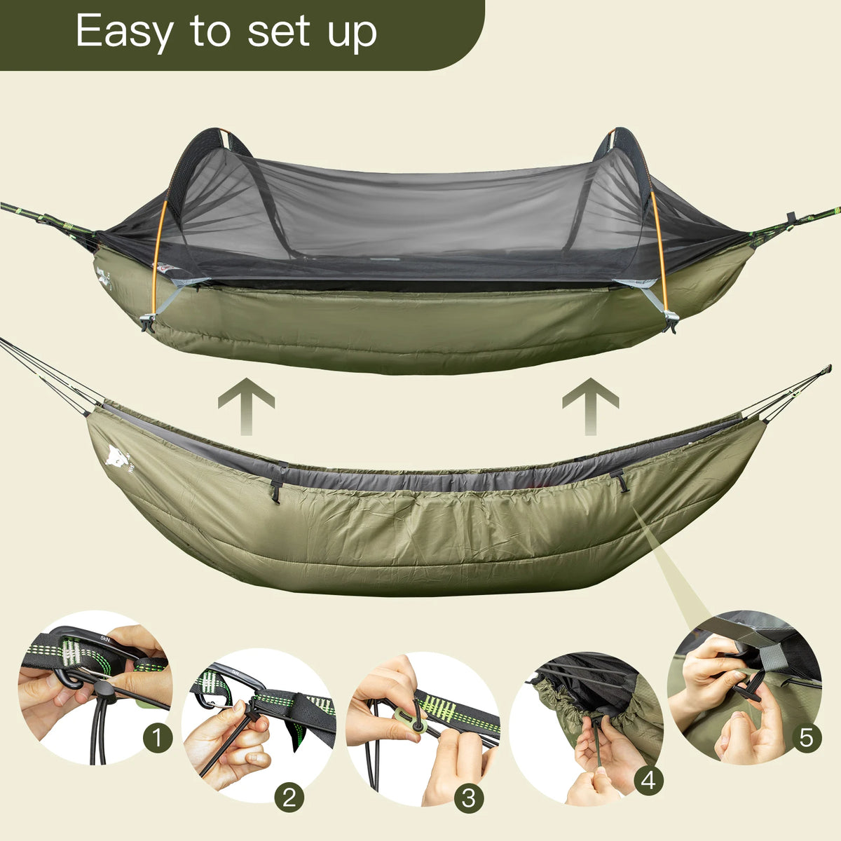 Night Cat Single Hammock Underquilt Lightweight Four Season Camping