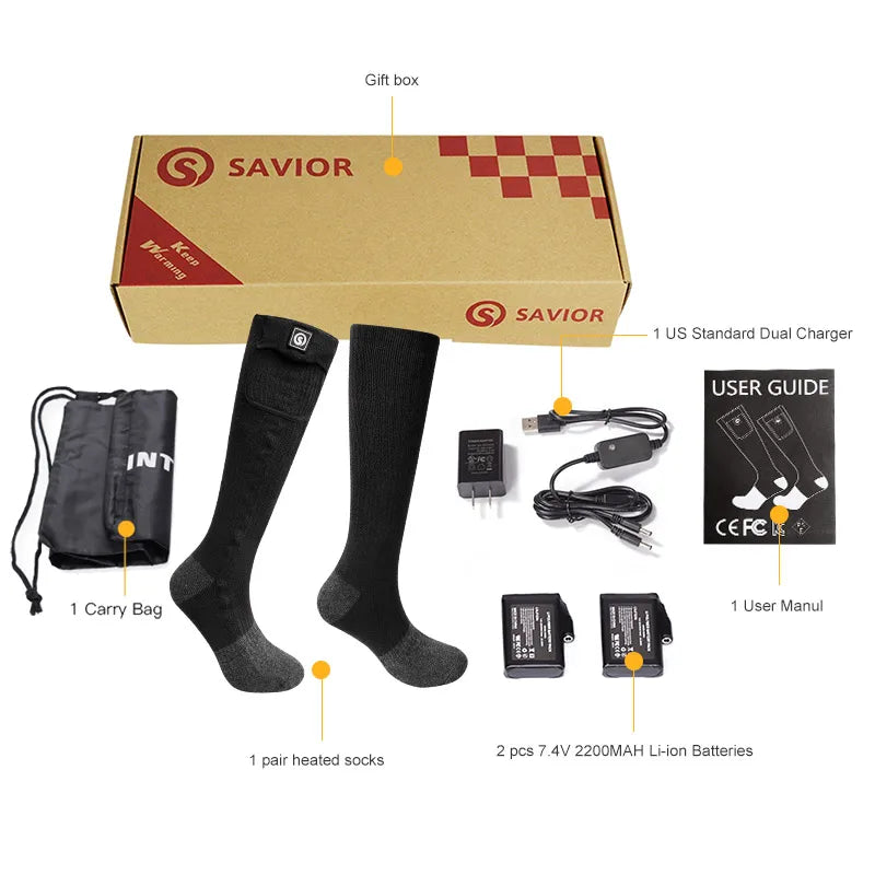 Snow Deer Rechargeable Heated Thermal Cotton Winter Socks
