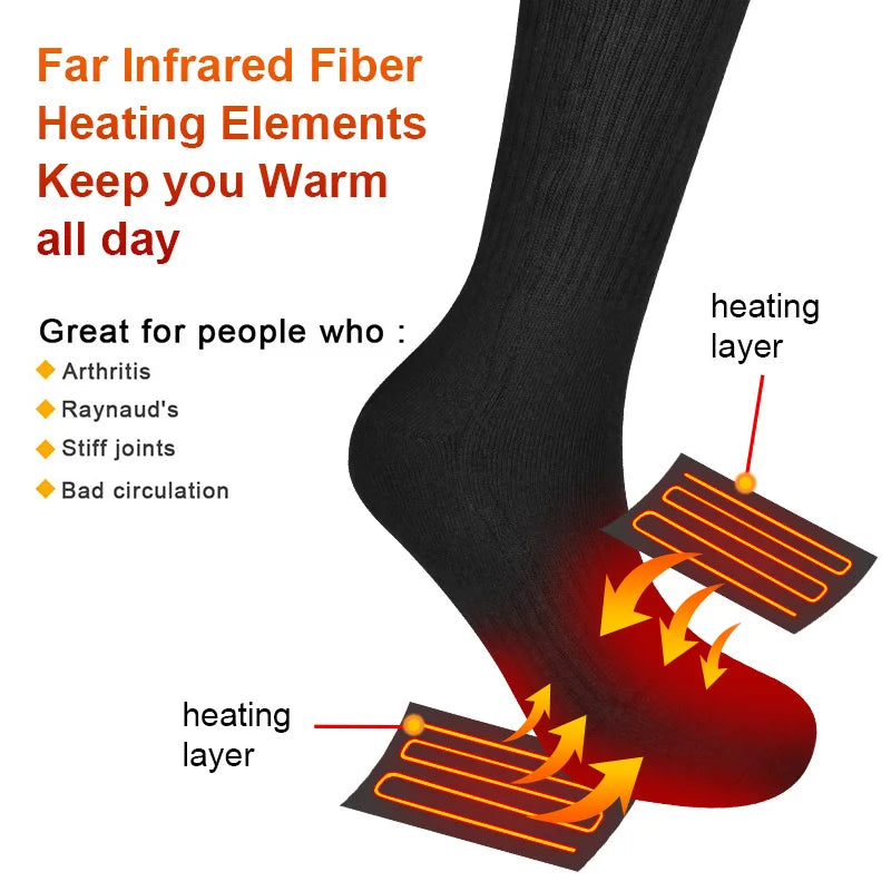 Savior Heated Socks Rechargeable Warm Winter Socks Outdoor Sports