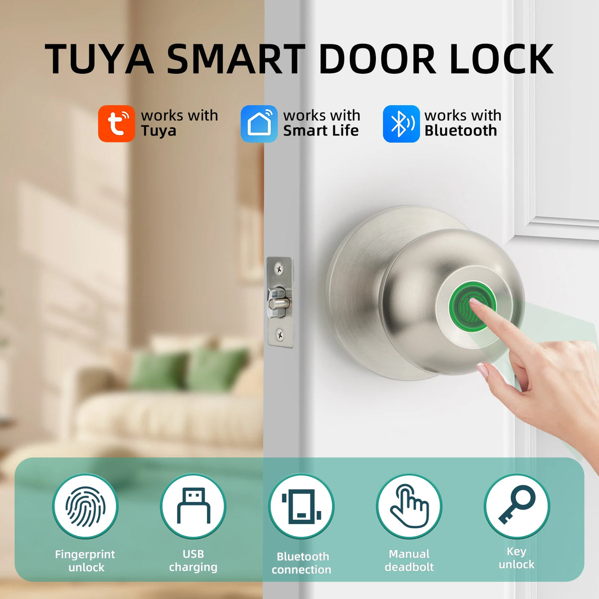 Viladepot Smart Lock Keyless Entry With Fingerprint App Control