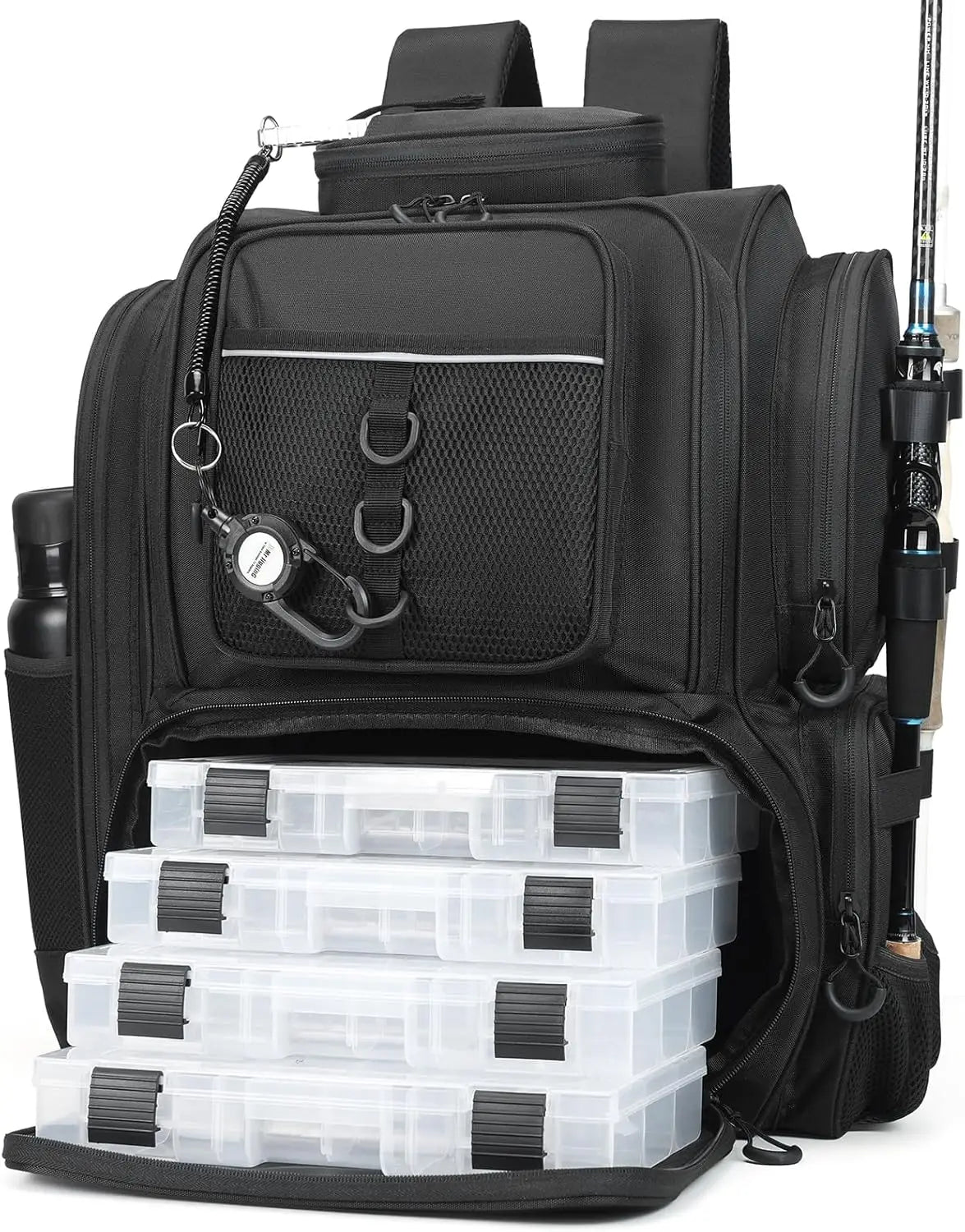 YTYIN Fishing Backpack Tackle Bag With Tackle Boxes Waterproof Oxford Fabric