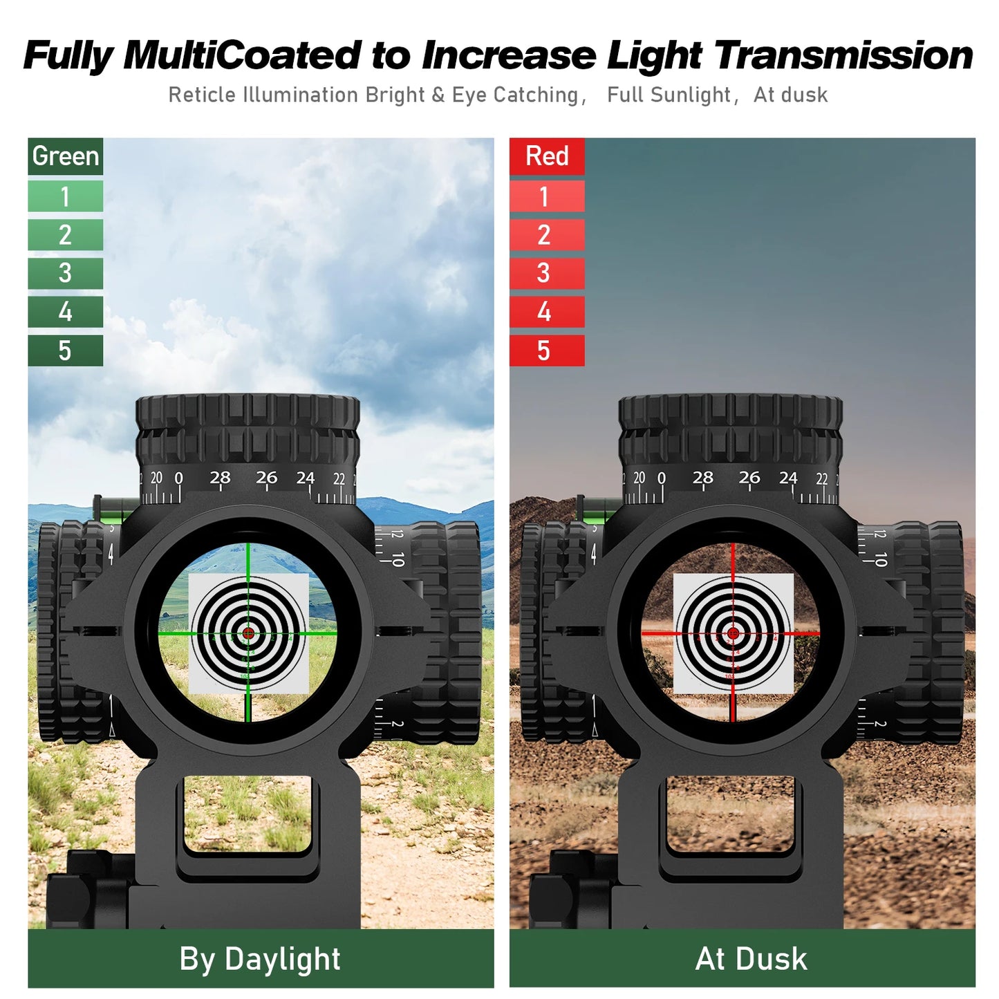 Bestsight 1-5X24 Tactical Scope With Illuminated Reticle