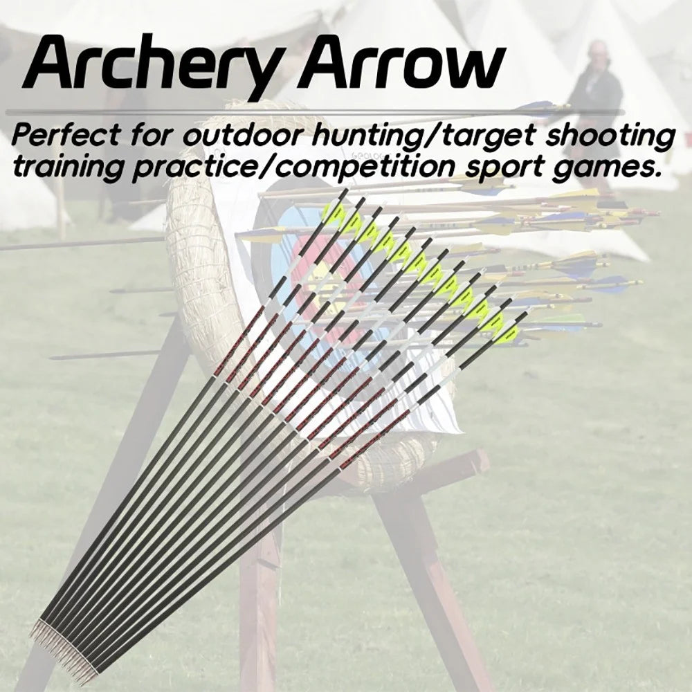 Pure Carbon Archery Arrows High Precision For Hunting Sports