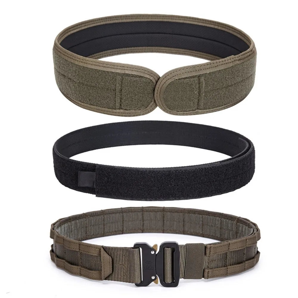 Three Layer Tactical Belt With Quick Release Molle System For Men