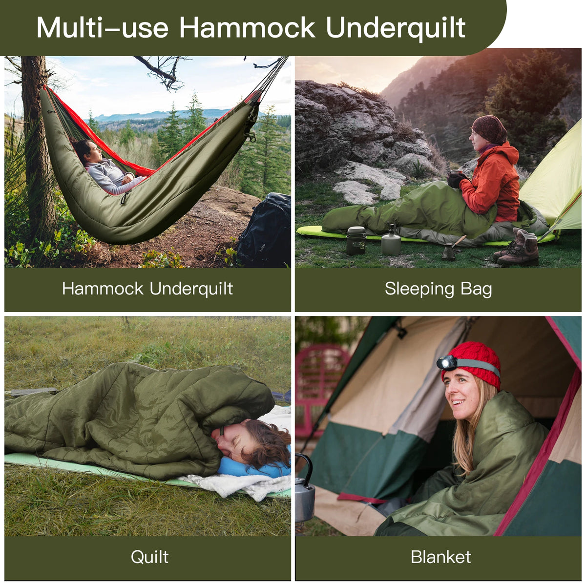 Night Cat Single Hammock Underquilt Lightweight Four Season Camping
