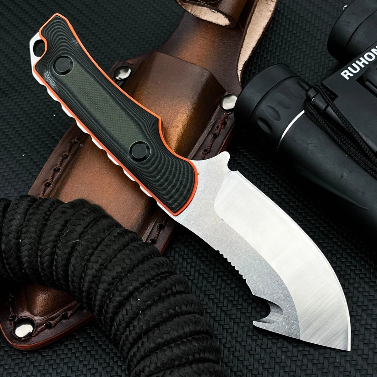 DIY 8Cr13MoV Fixed Blade Knife G10 Handle Outdoor Tactical Survival