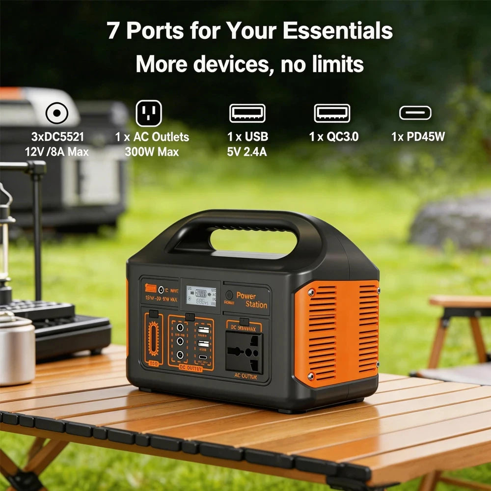GaiaRay Portable Solar Generator 460.8Wh LiFePO4 Power Station