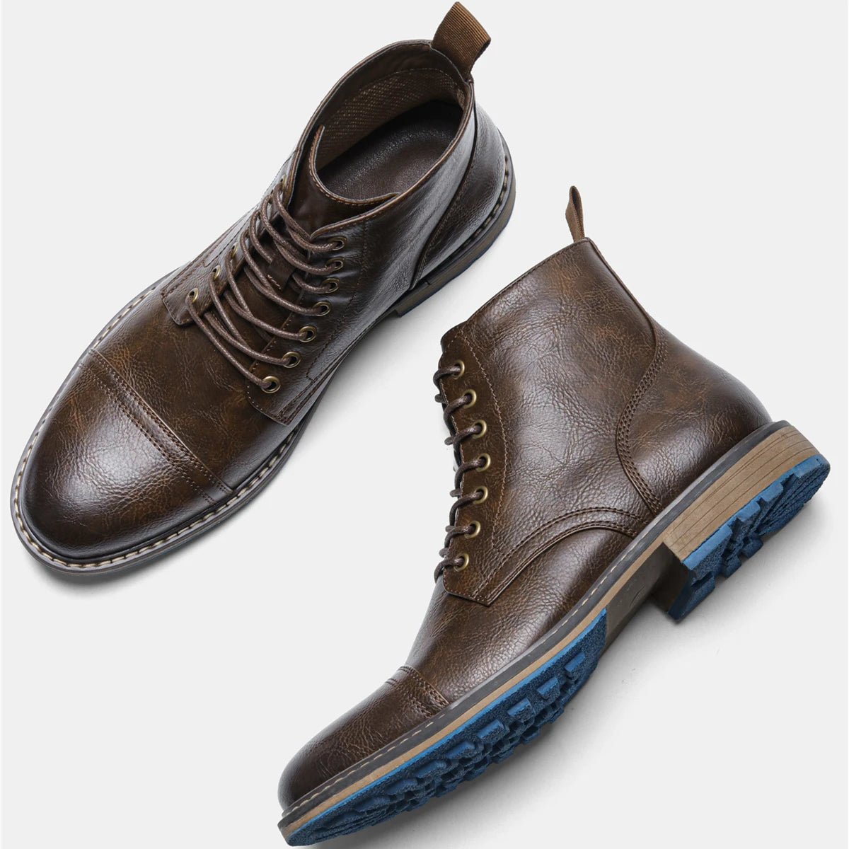 Hecrafted Men Ankle Boots With Zip And Metal Decoration