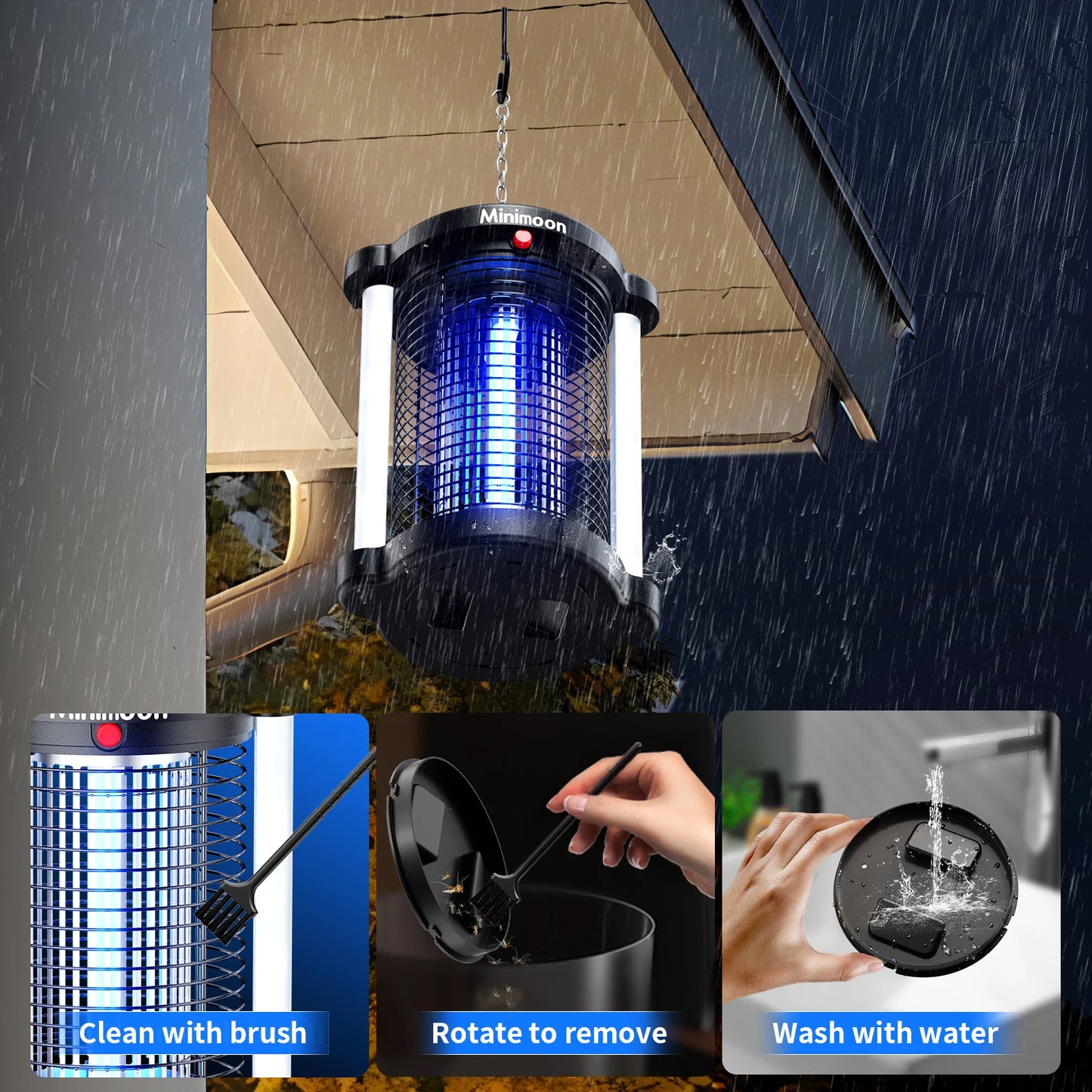 Bug Zapper Outdoor Mosquito Zapper With Led Light 4200V 15W
