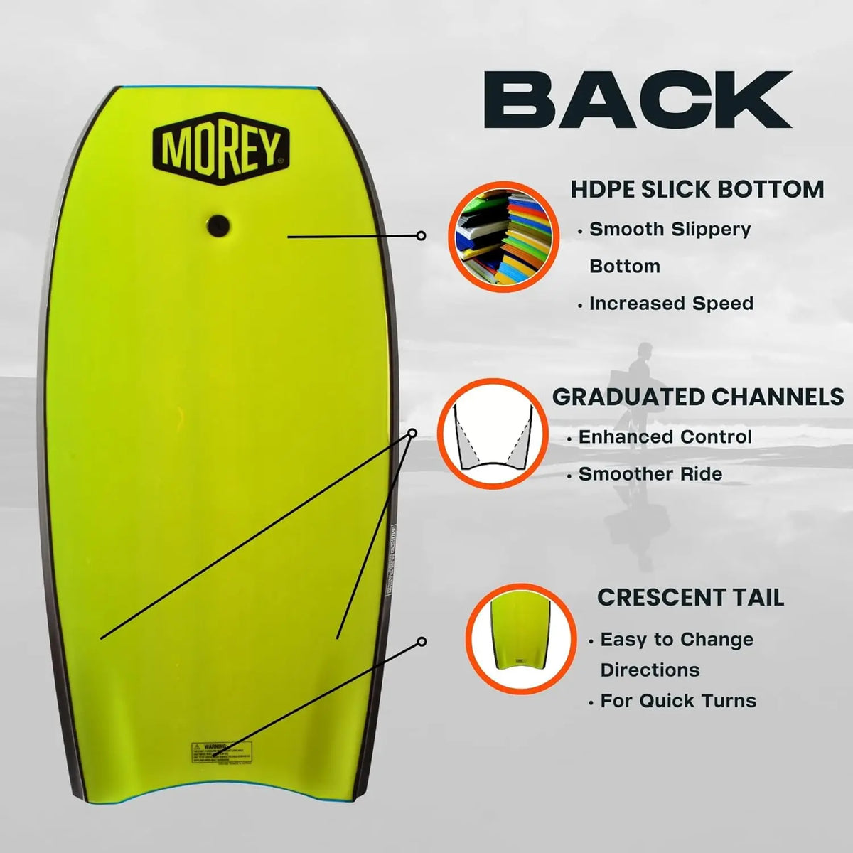 Premium Boogie Board Original Bodyboard For Ocean Surfing