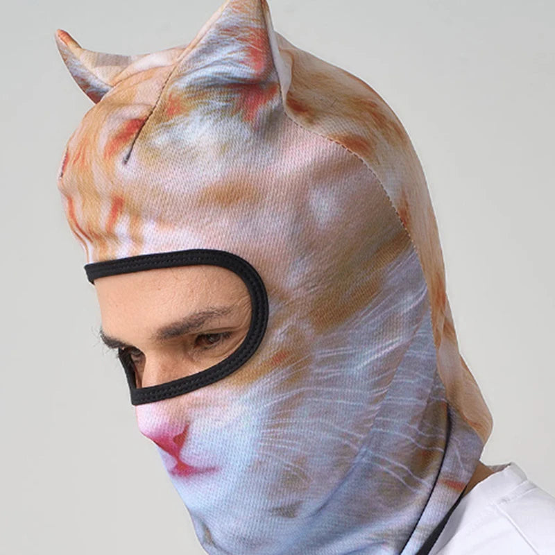 3D Cat Ski Balaclava Animal Face Covering Headgear