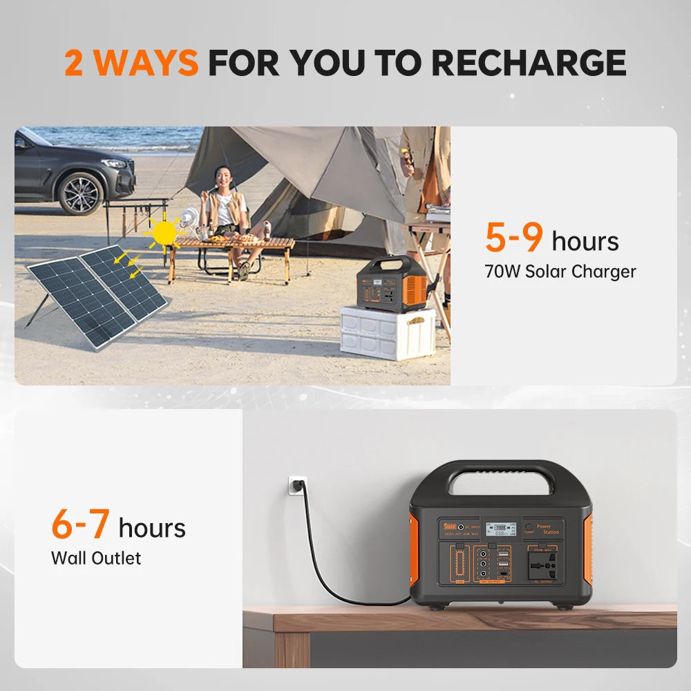 GaiaRay Portable Solar Generator 460.8Wh LiFePO4 Power Station