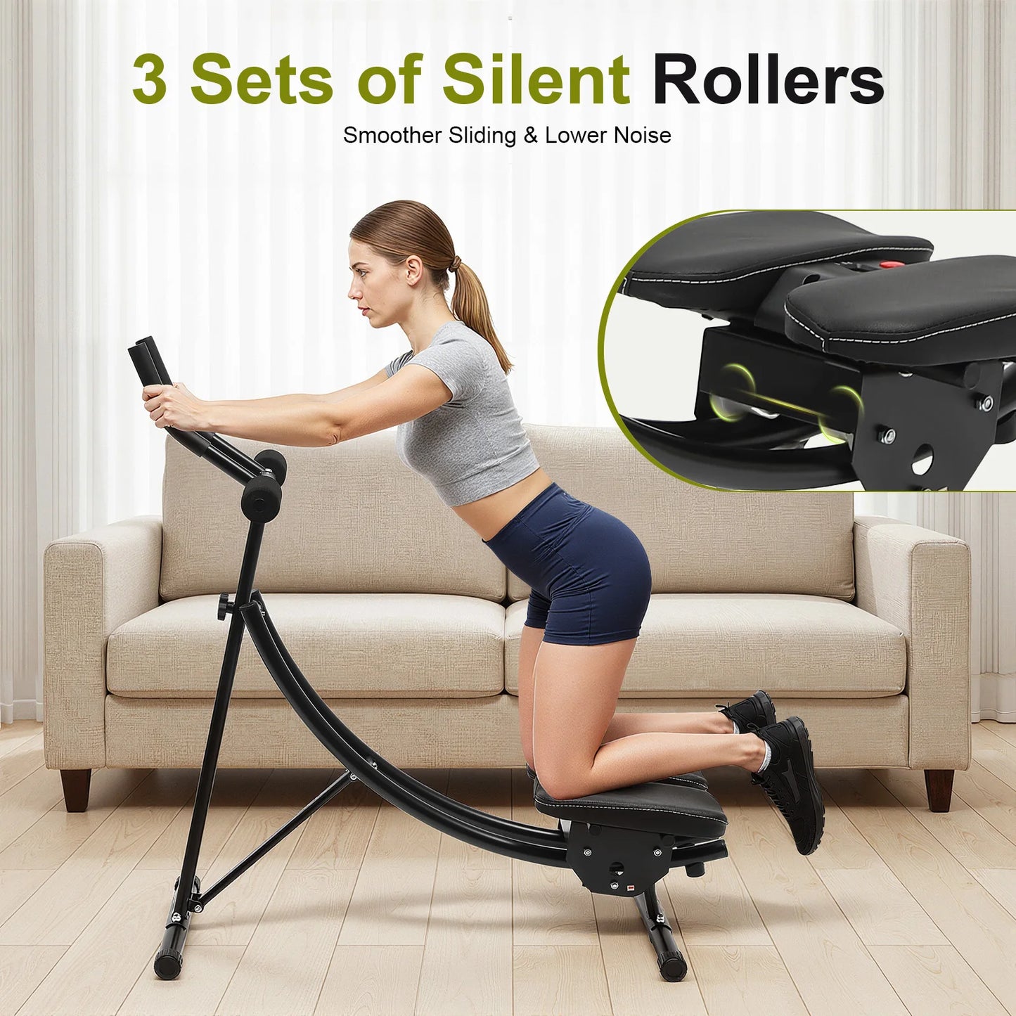 Ab Machine Led Display And 3 Level Adjustable Foldable Gym