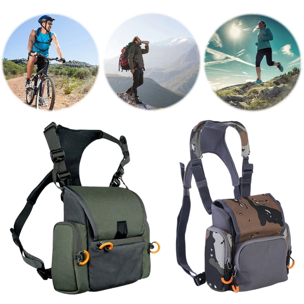 Binocular Harness Chest Pack With Rangefinder Pouch And Rain Cover