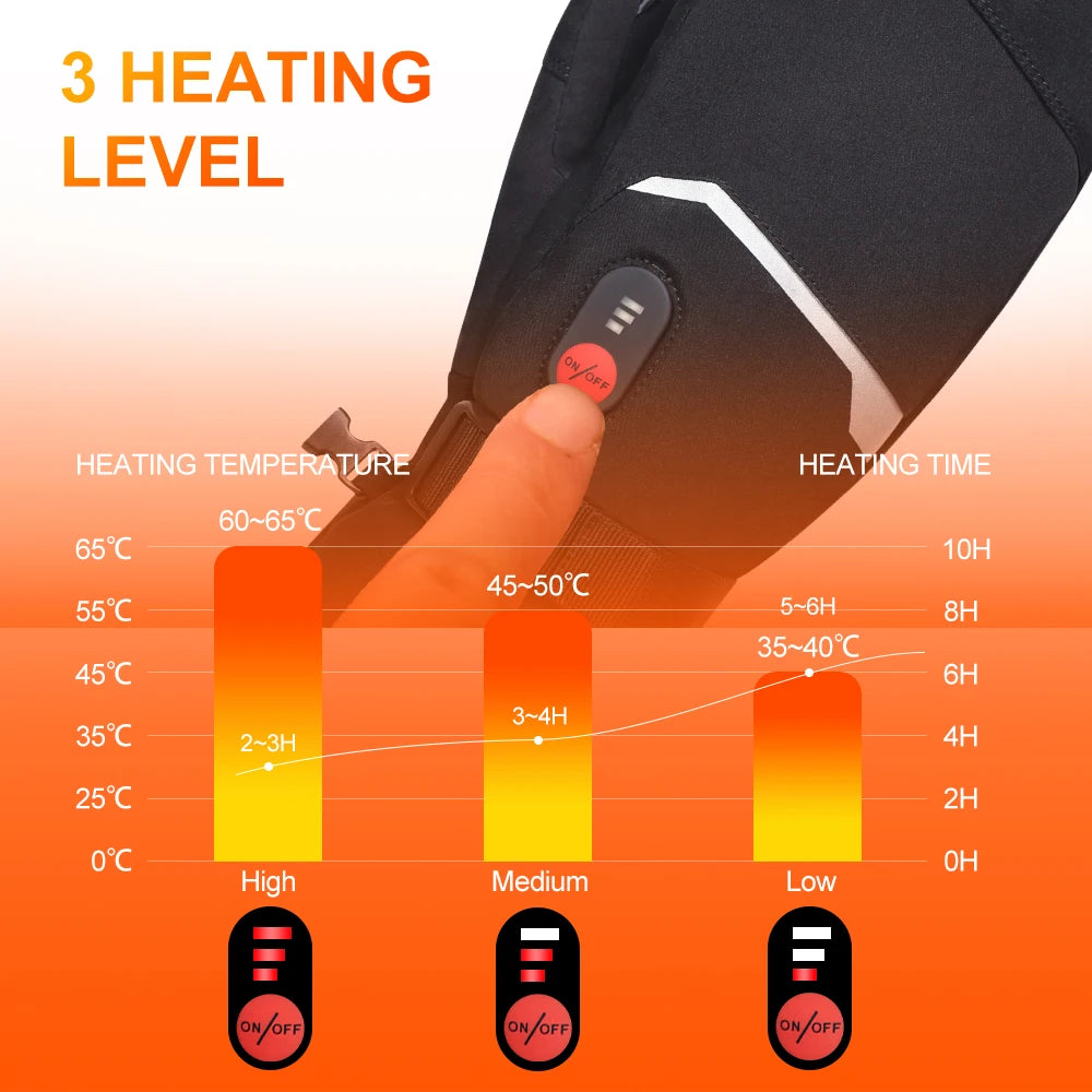 Snow Deer Waterproof Electric Heated Gloves For Winter