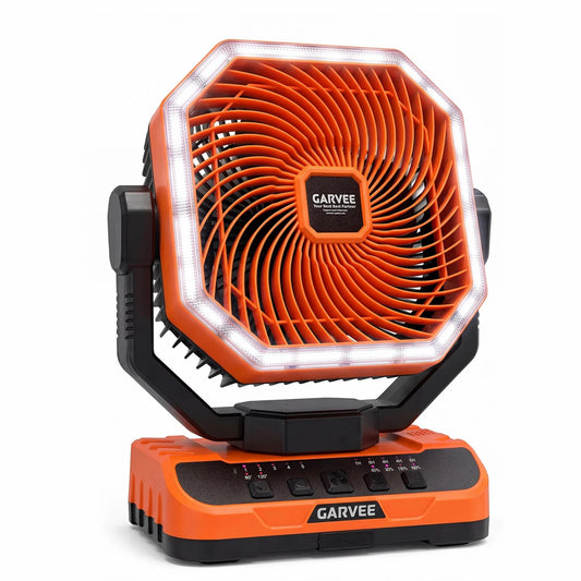 HiMISS Portable Camping Fan 40000mAh Battery Remote Timer Light