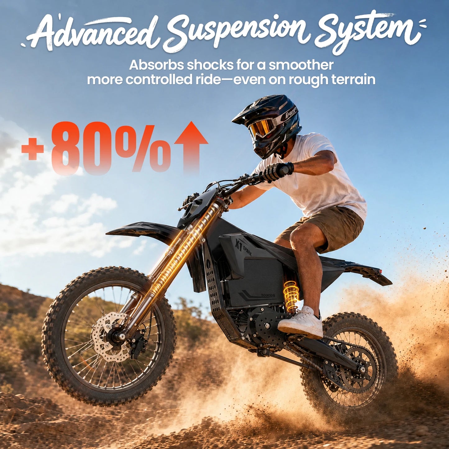 QRONGE X1 Spark L Electric Dirt Bike 4500W Peak 50MPH