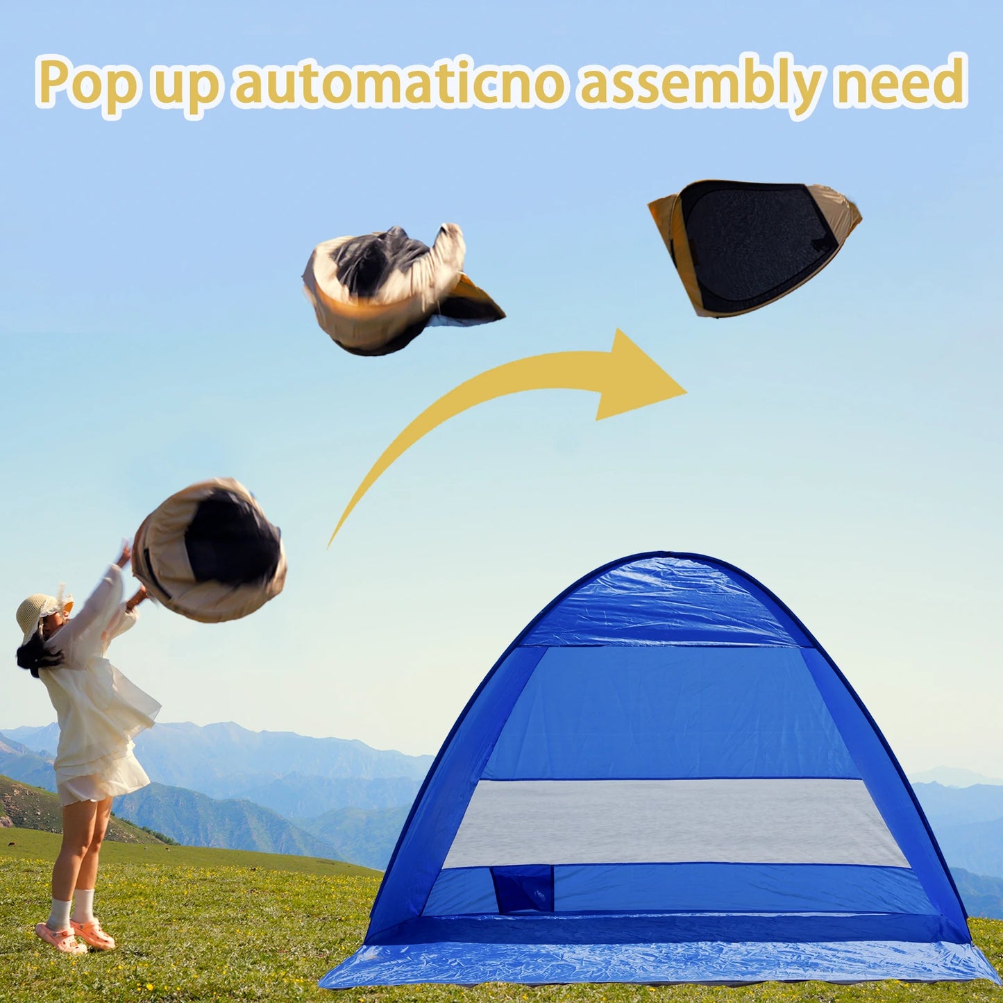 Pakicetus Pop Up Beach Tent With Carry Bag For Outdoors