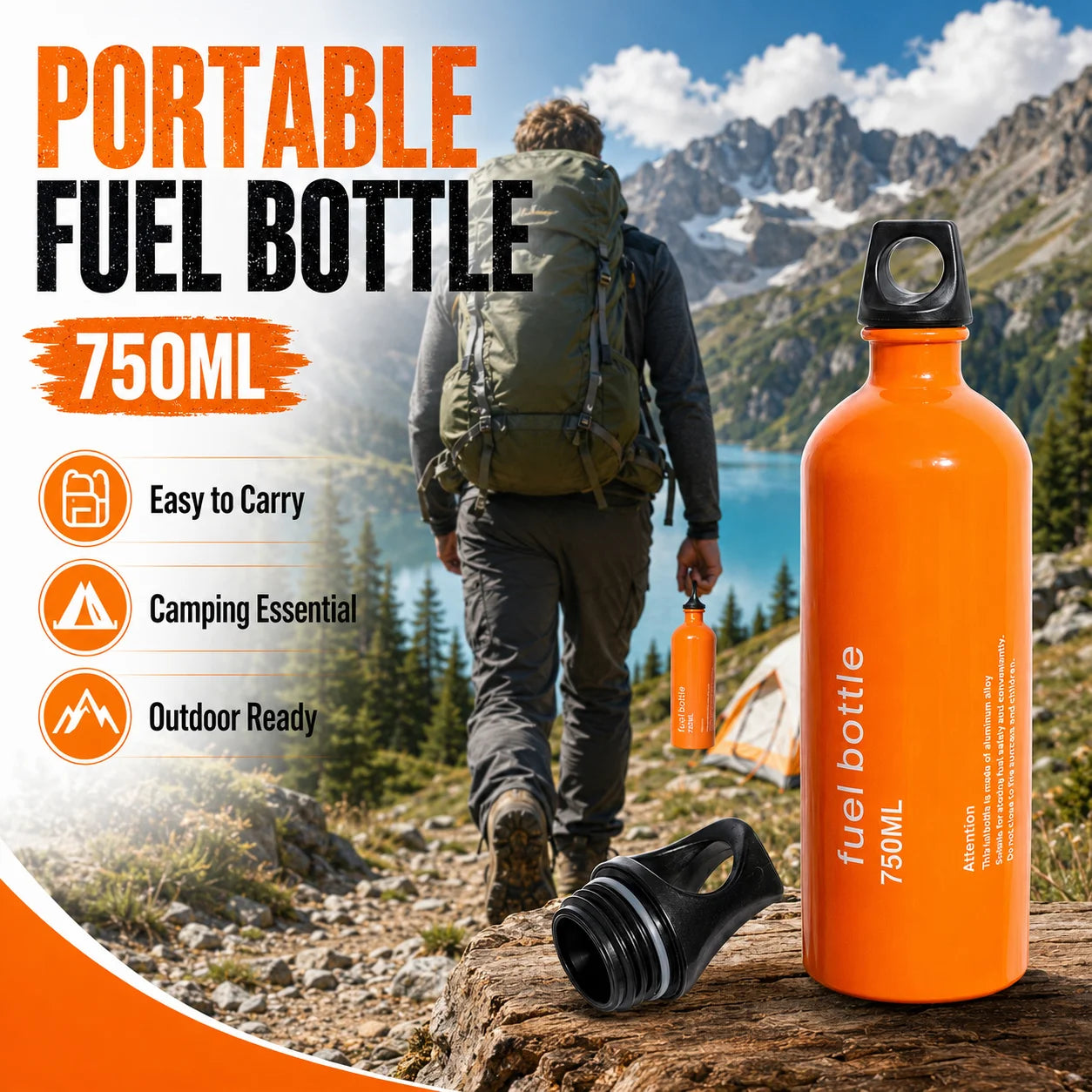 Aluminum Fuel Bottle For Camping And Backpacking Leakproof Lightweight
