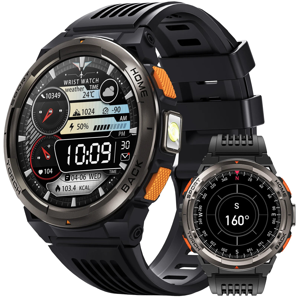 EIGIIS KE5 Smart Watch With Compass Barometer And LED Flashlight