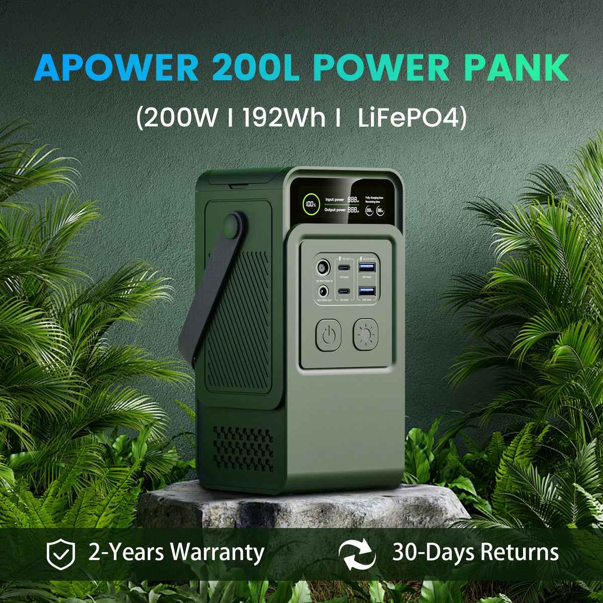 Ctolity 192Wh Lifepo4 Power Station 200W Portable Charger