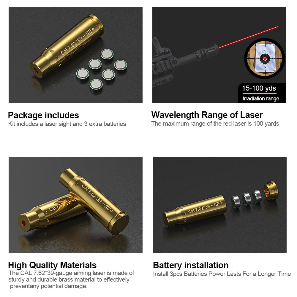 7.62x39 Laser Calibration Tool for Training and Shooting