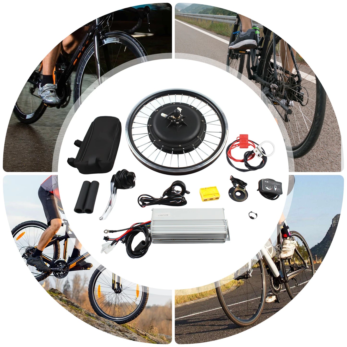 20 Inches E Bike Rear Wheelset 48V 1000W LED Display