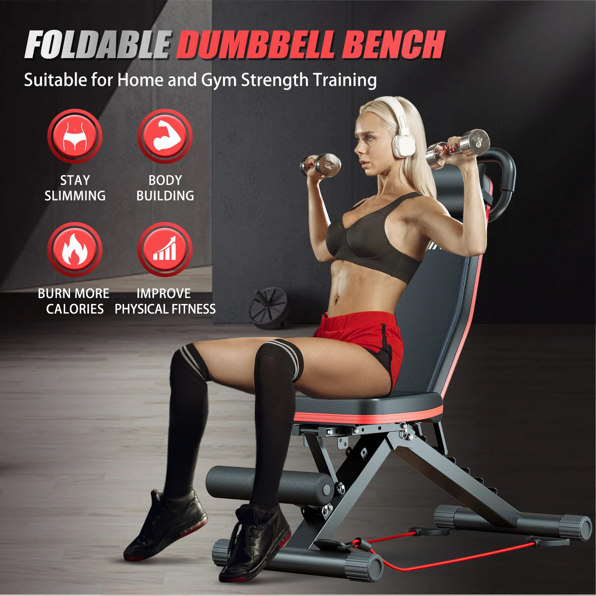 Pre Assembled Foldable Dumbbell Weight Bench For Home Gym