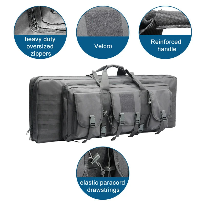 LQARMY Tactical Double Rifle Case Molle Gun Bag Sniper Airsoft