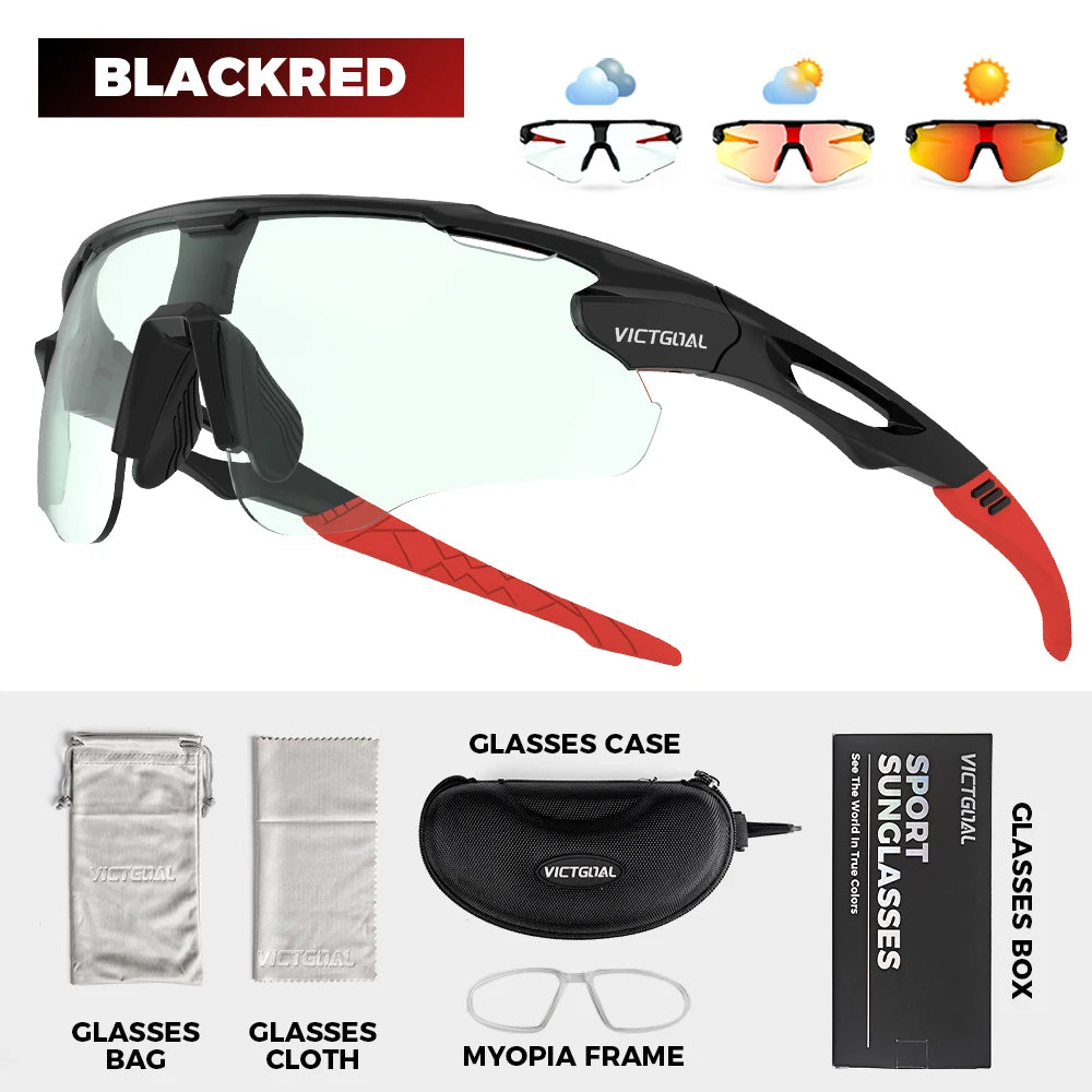 Victgoal Photochromic Cycling Sunglasses UV400 Protection For Men Women