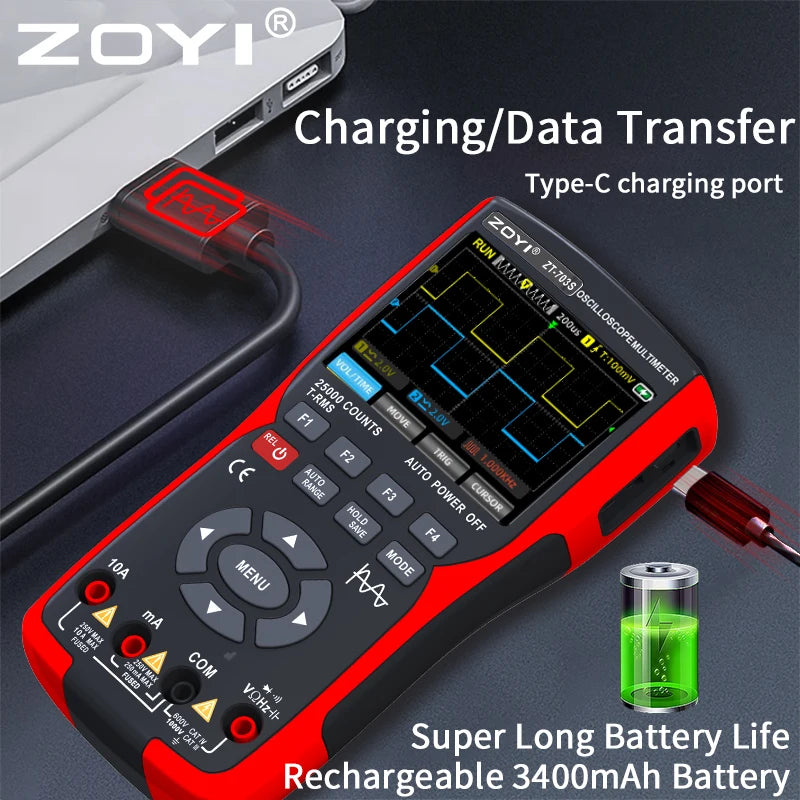 ZOYI ZT-703S Dual Channel Oscilloscope Multimeter Signal Generator