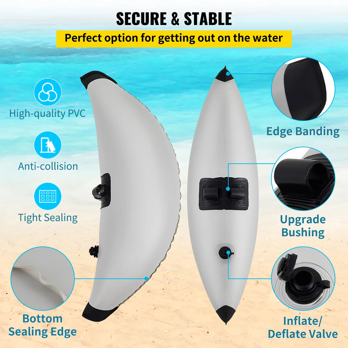 SucceBuy Inflatable Kayak Outrigger Stabilizer Float System