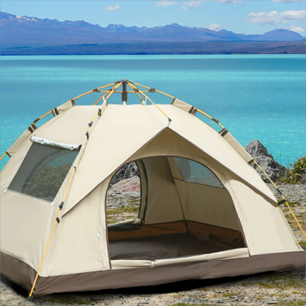 Pakicetus Outdoor Shelter Sunshade Camping Tent Two Doors And Windows