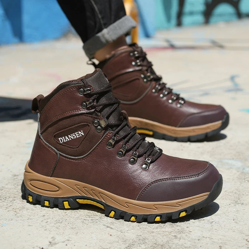 Veigar Men Waterproof Leather Steel Toe Safety Boots