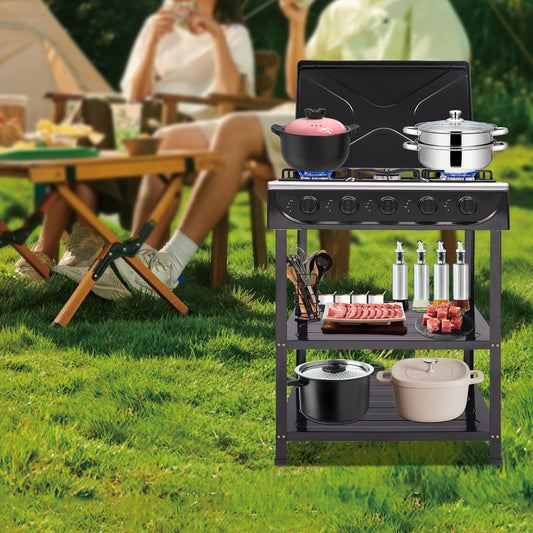 Portable Five Burner Natural Gas Stove For Outdoor Camping